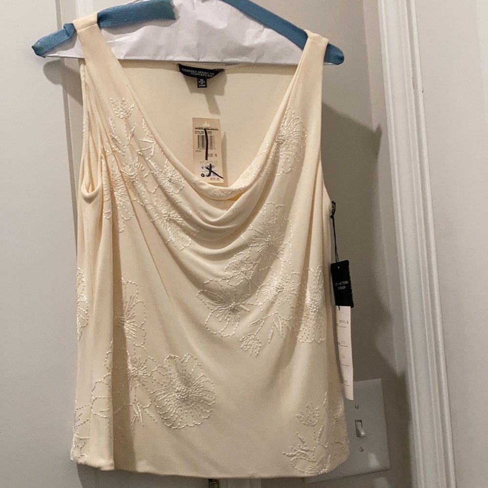 NWT Carmen Marc Valvo embroidered tank